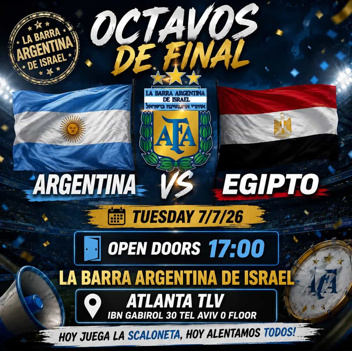 Argentina vs Egipto 7/7/26 Atlanta Tlv 