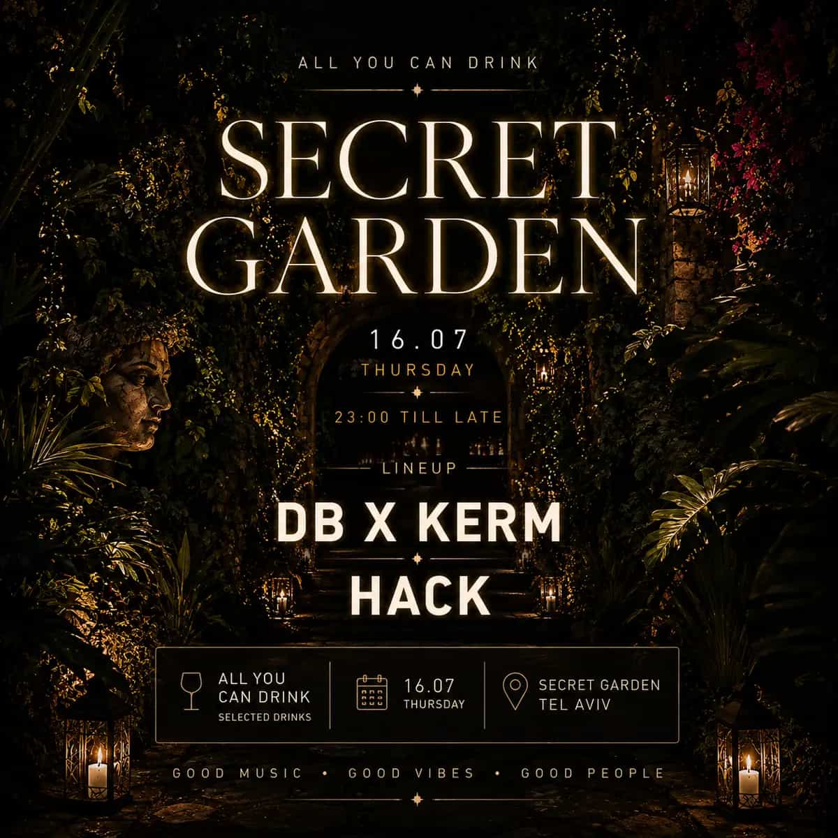 FREE ALCHOHOL| SECRET GARDEN