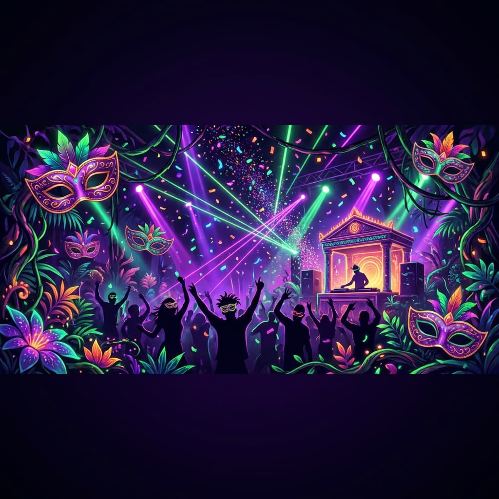 Purim Rave Background