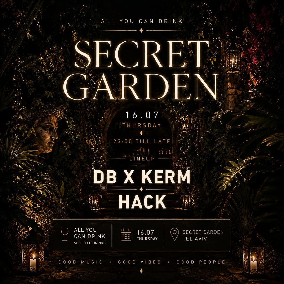 FREE ALCHOHOL| SECRET GARDEN