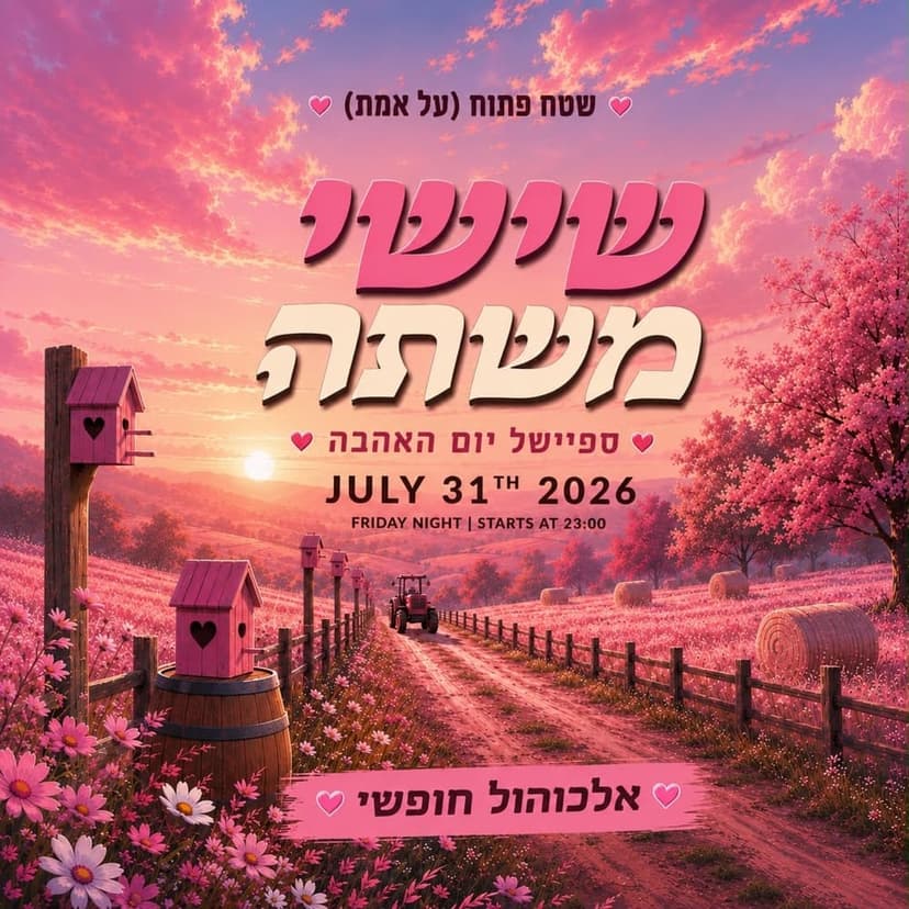 שישי משתה🥂| ט"ו באב💘