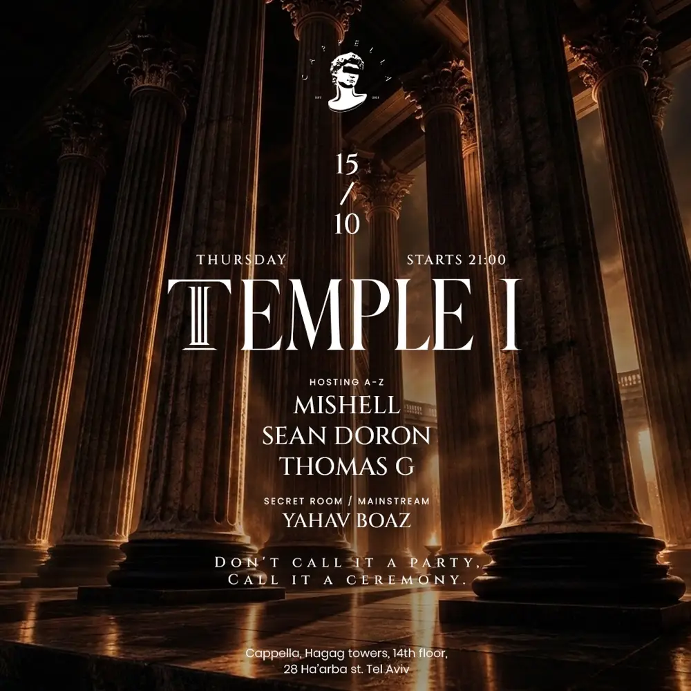 Thursday TEMPLE | CAPPELLA 15.10