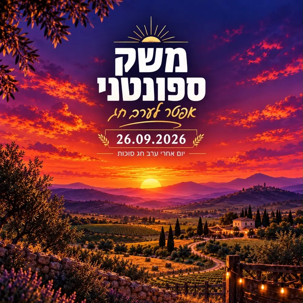 משק ספונטנייי 🚜 אפטר לערב חג ! 🥂