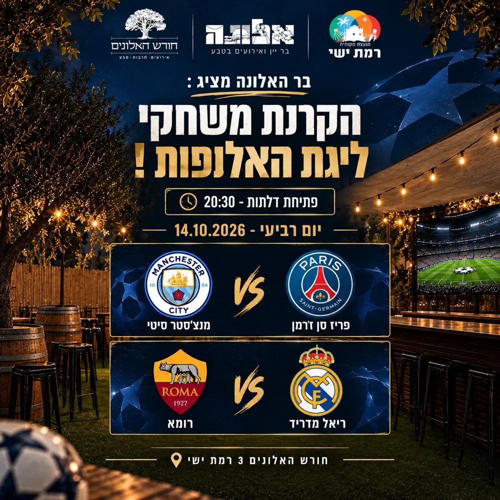 הקרנת ליגת אלופות בבר האלונה !⚽️